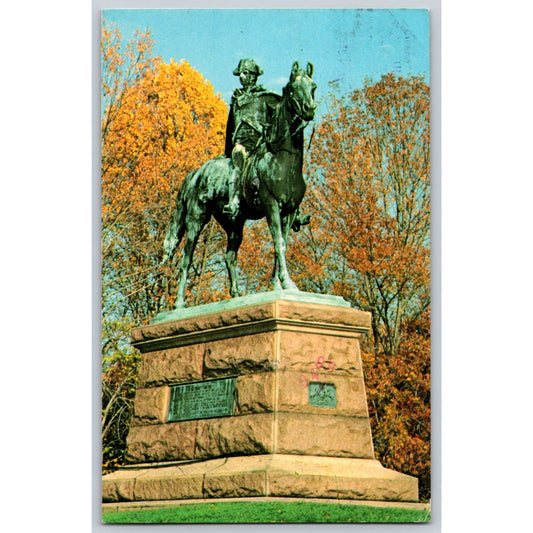 Valley Forge PA Pennsylvania General Anthony Wayne Statue 1981 Chrome Postcard