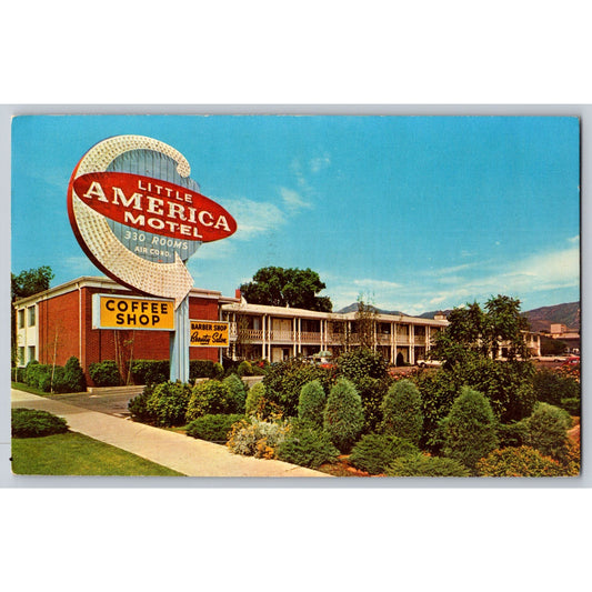 Salt Lake City UT Utah Little America Motel Chrome Postcard Unused Hal Rumel