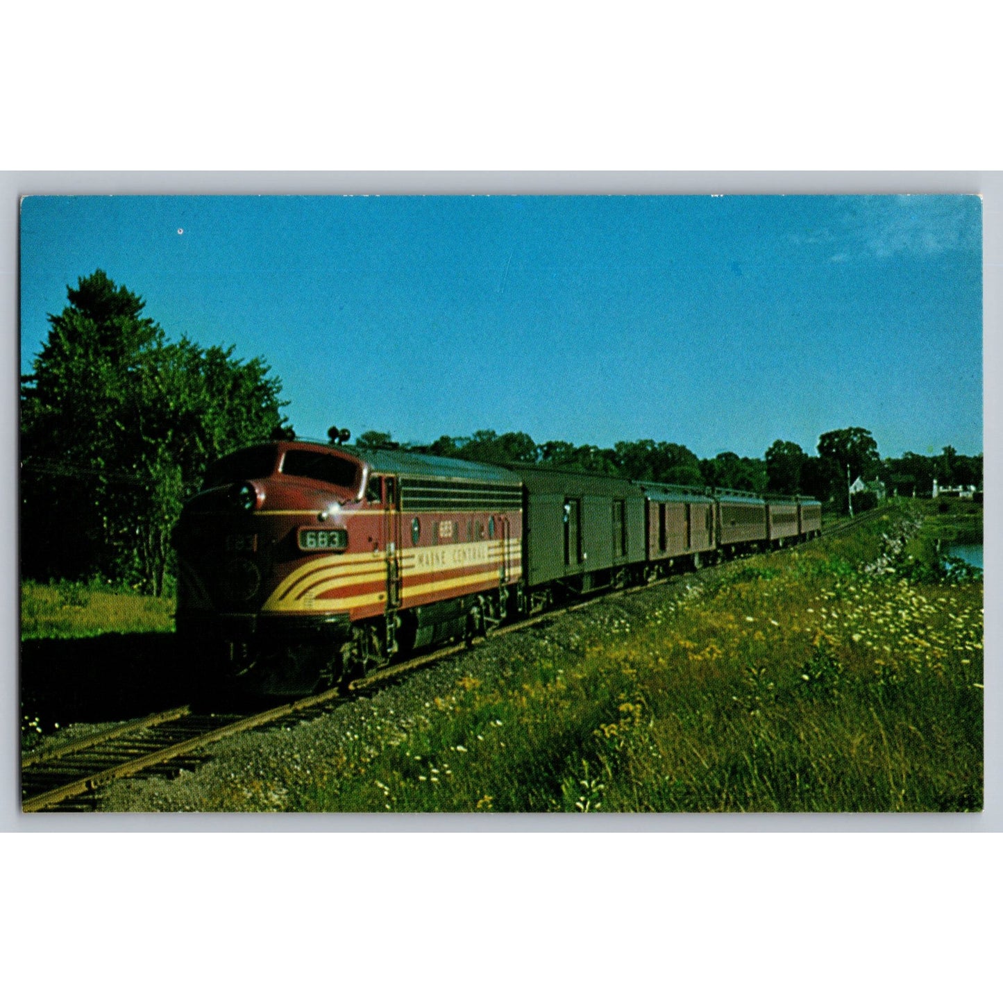 Rockland Branch ME Maine Central Railroad F3A No. 683 Westbound Passenger Train