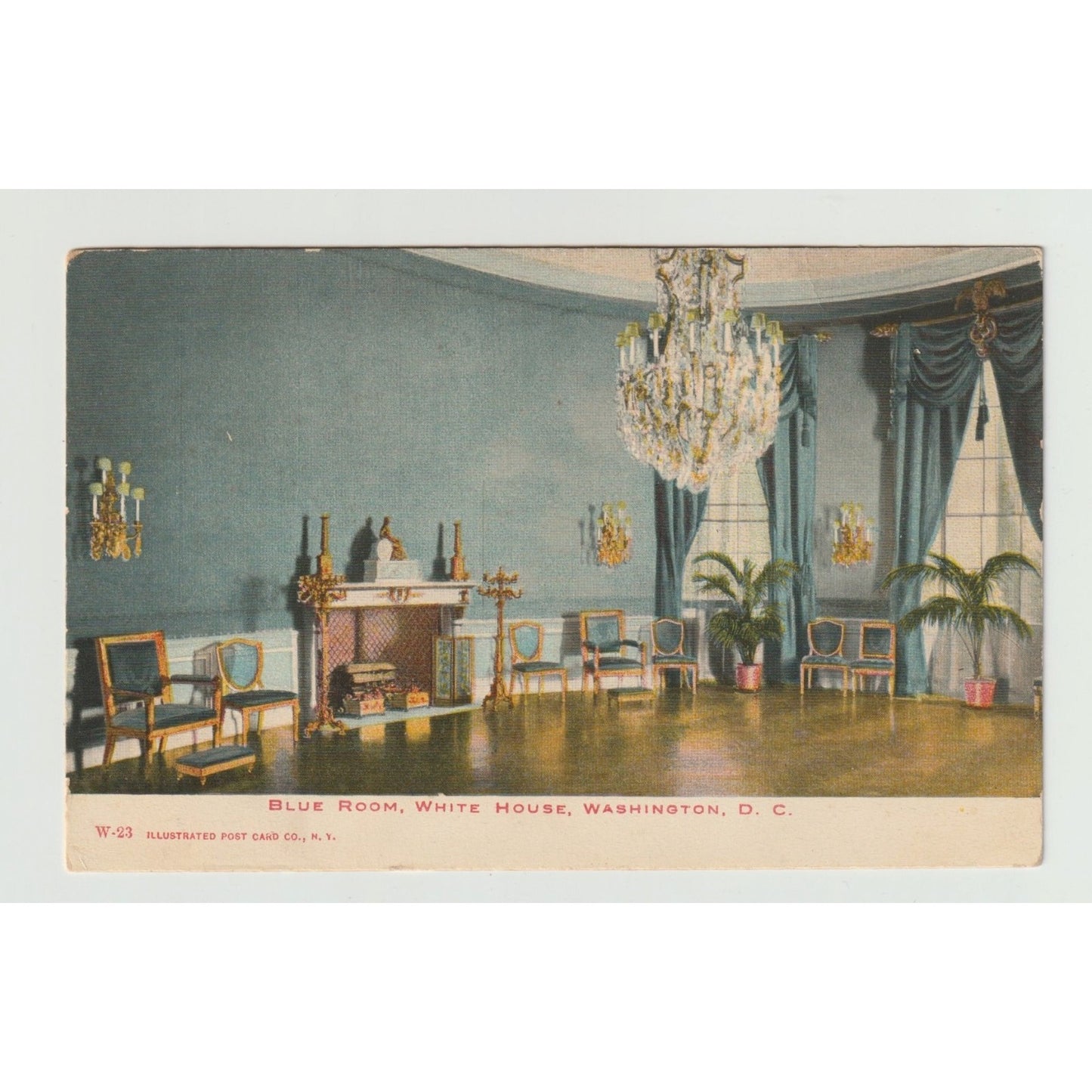 Washington DC White House Blue Room Interior Early 1900s Divided Back Postcard