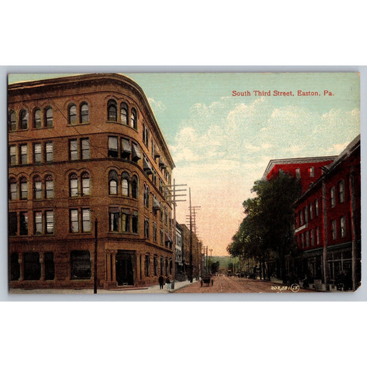 Easton PA Pennsylvania South Third Street Divided Back Postcard Unused