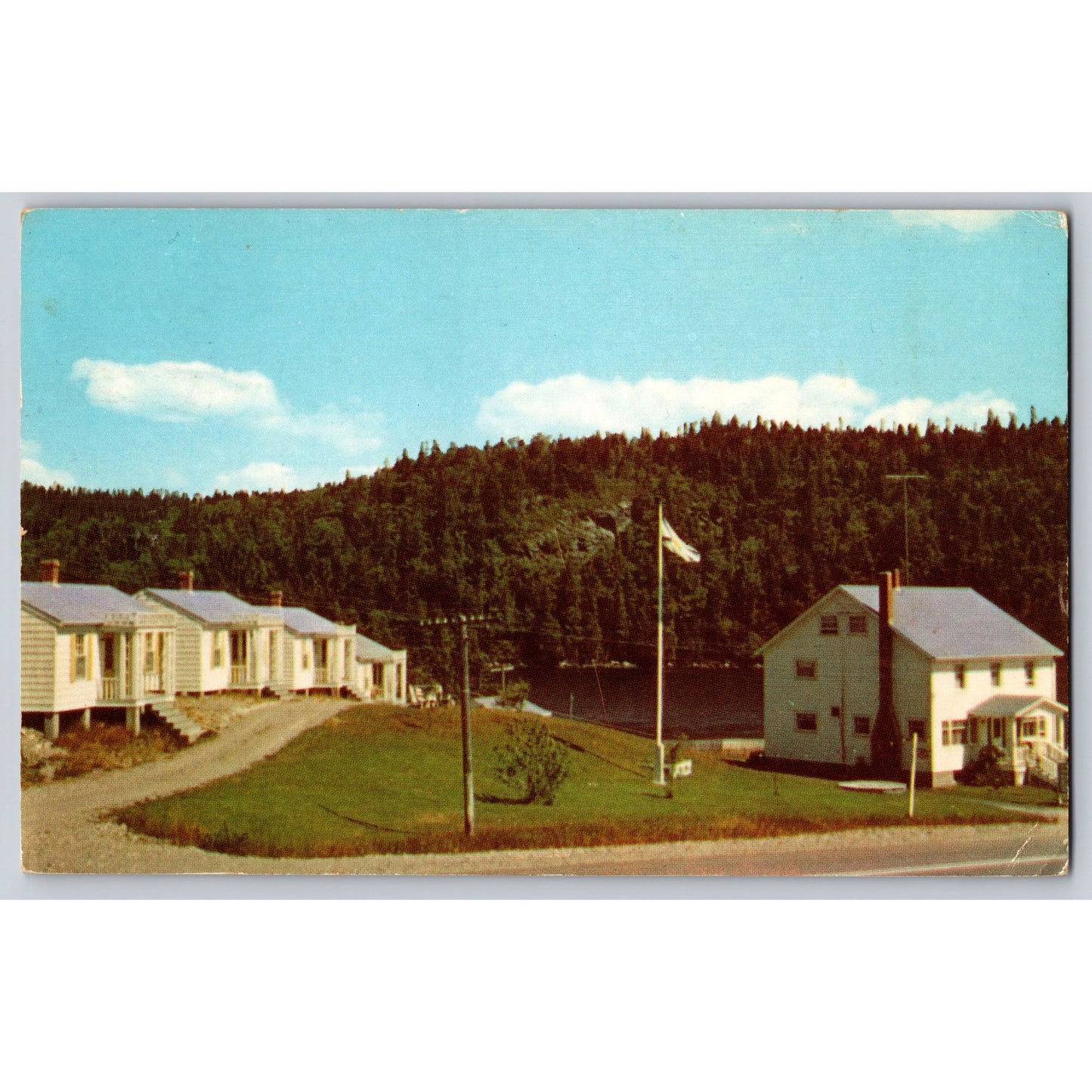 Nova Scotia Jeddore Canada River View Cottages Salmon River Bridge 1957 Postcard