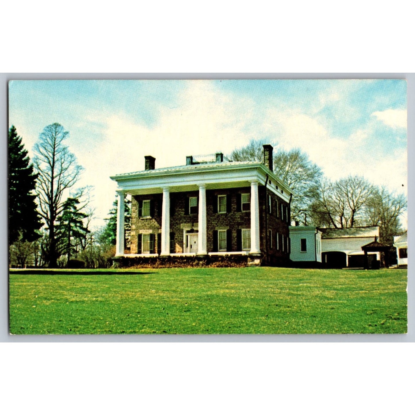 Akron OH Ohio Simon Perkins Mansion Chrome Postcard Unused Dexter Press