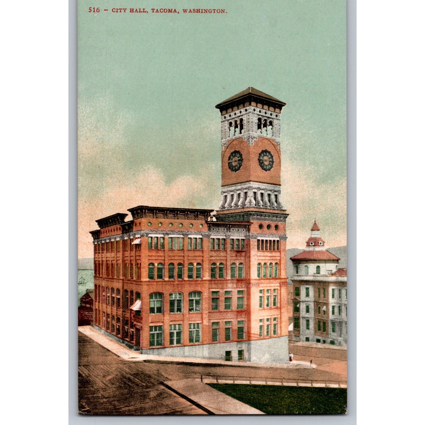 Tacoma WA Washington City Hall Early 1900s Postcard Edward H. Mitchell Unused