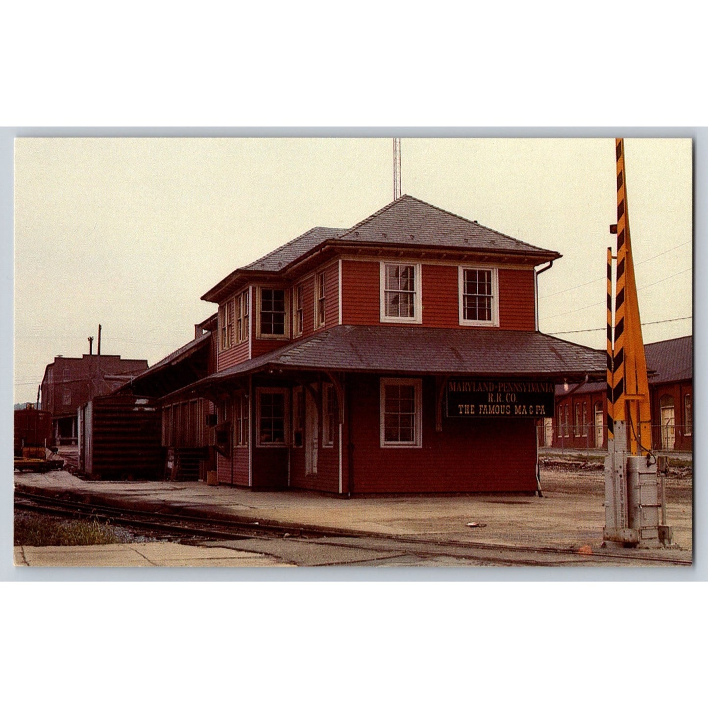 York PA Pennsylvania Maryland & Pennsylvania Railroad Train Station Postcard