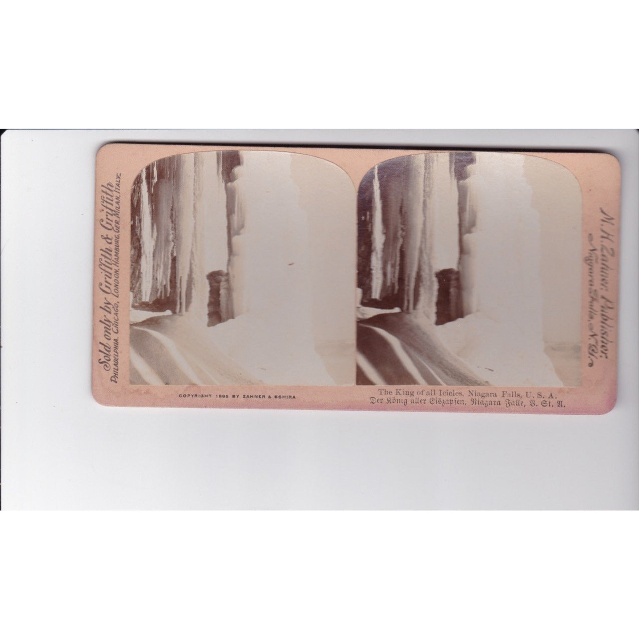 Niagara Falls NY Stereoview Griffith & Griffith 1895 Italy Copyright