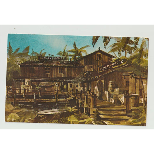 Marina Del Rey CA California The Warehouse Restaurant Illustrated Postcard