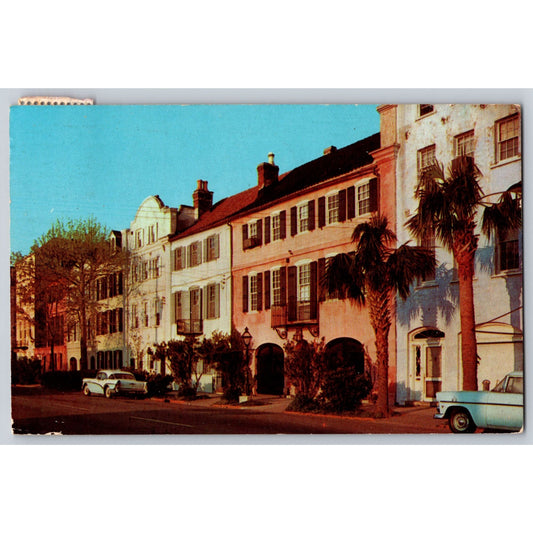 Charleston SC South Carolina Rainbow Row 1965 Chrome Postcard Used