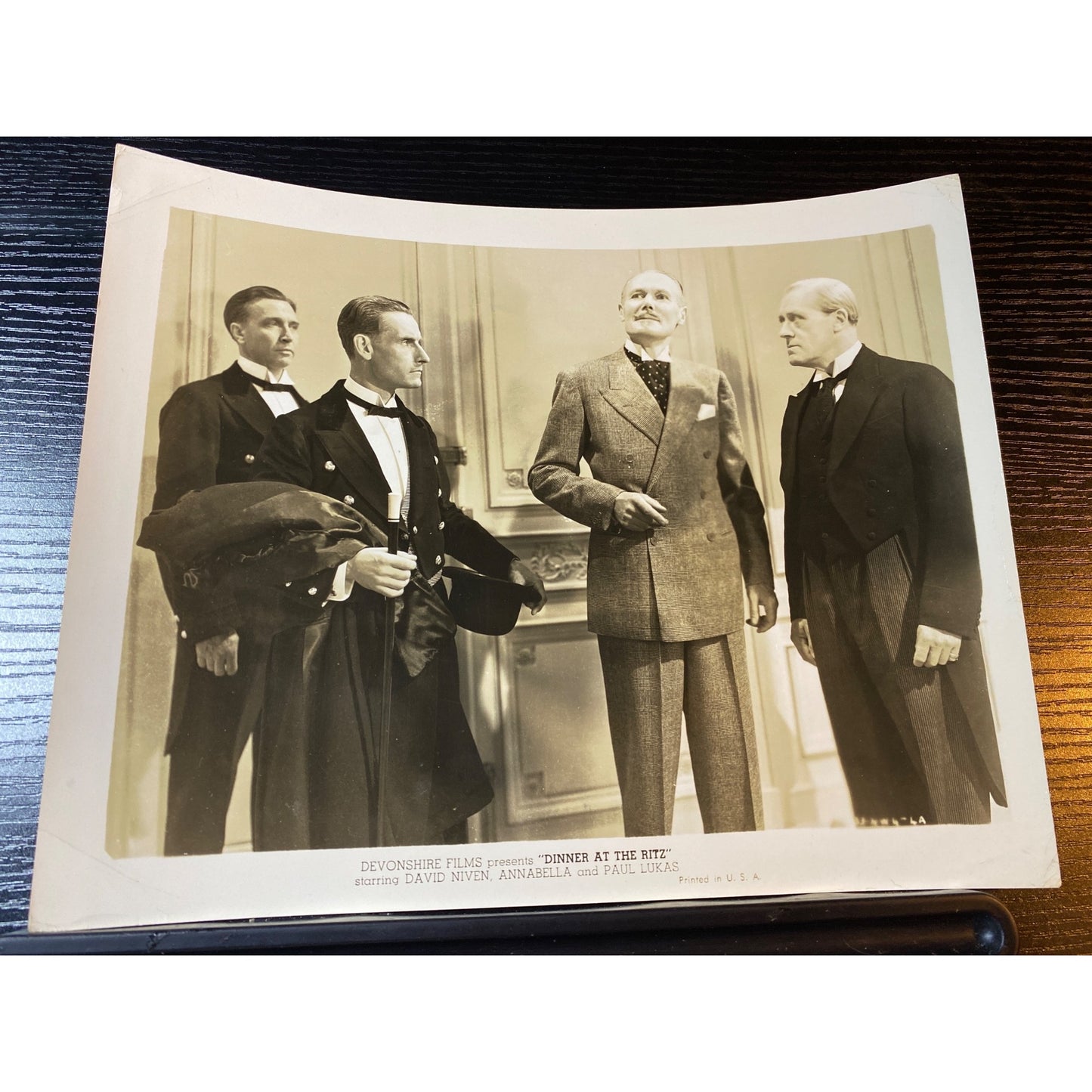 Movie Photo 8x10 Glossy Dinner At The Ritz 1937 Movie David Niven & Paul Lukas