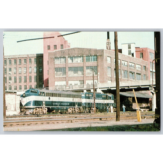 Georgia Railroad Postcard Atlanta Union Station FP7 / GP7 Train Combo