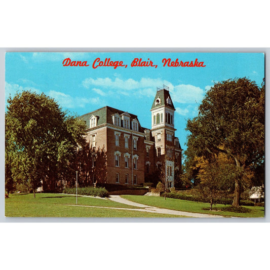 Blair NE Nebraska Dana College Old Main Building 1974 Chrome Postcard Unused