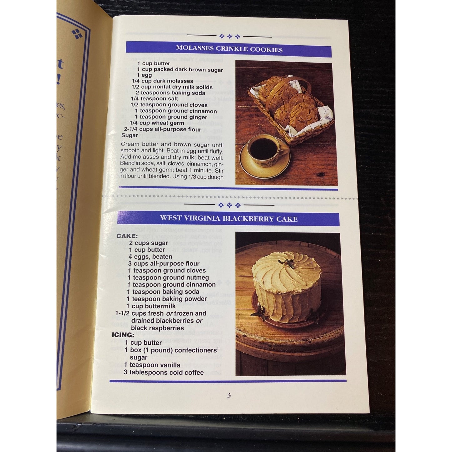 The Country Cooking Recipe 1990s Cookbook Booklet Prize-Winning Cookies & Cakes