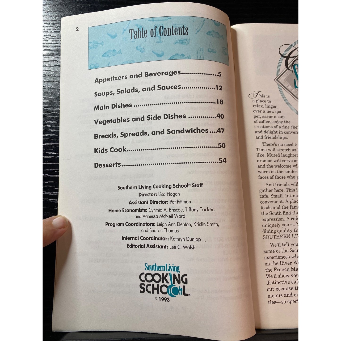 Southern Living Cooking School Recipe Book 1993