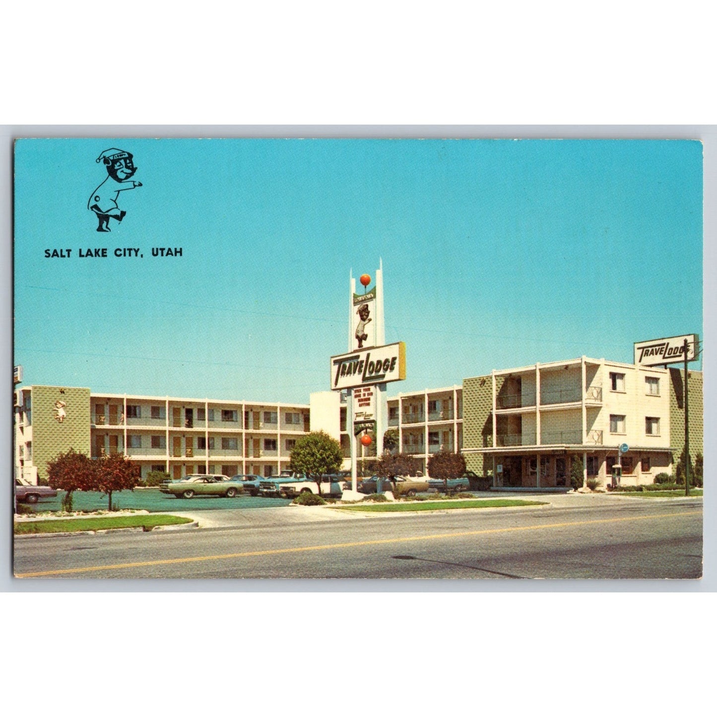 Salt Lake City UT Utah Downtown Travel Lodge Hotel 1970s Chrome Postcard Unused