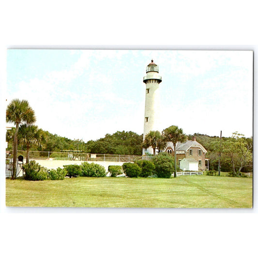 Postcard GA Georgia St Simons Island Glynn County Casino Lighthouse