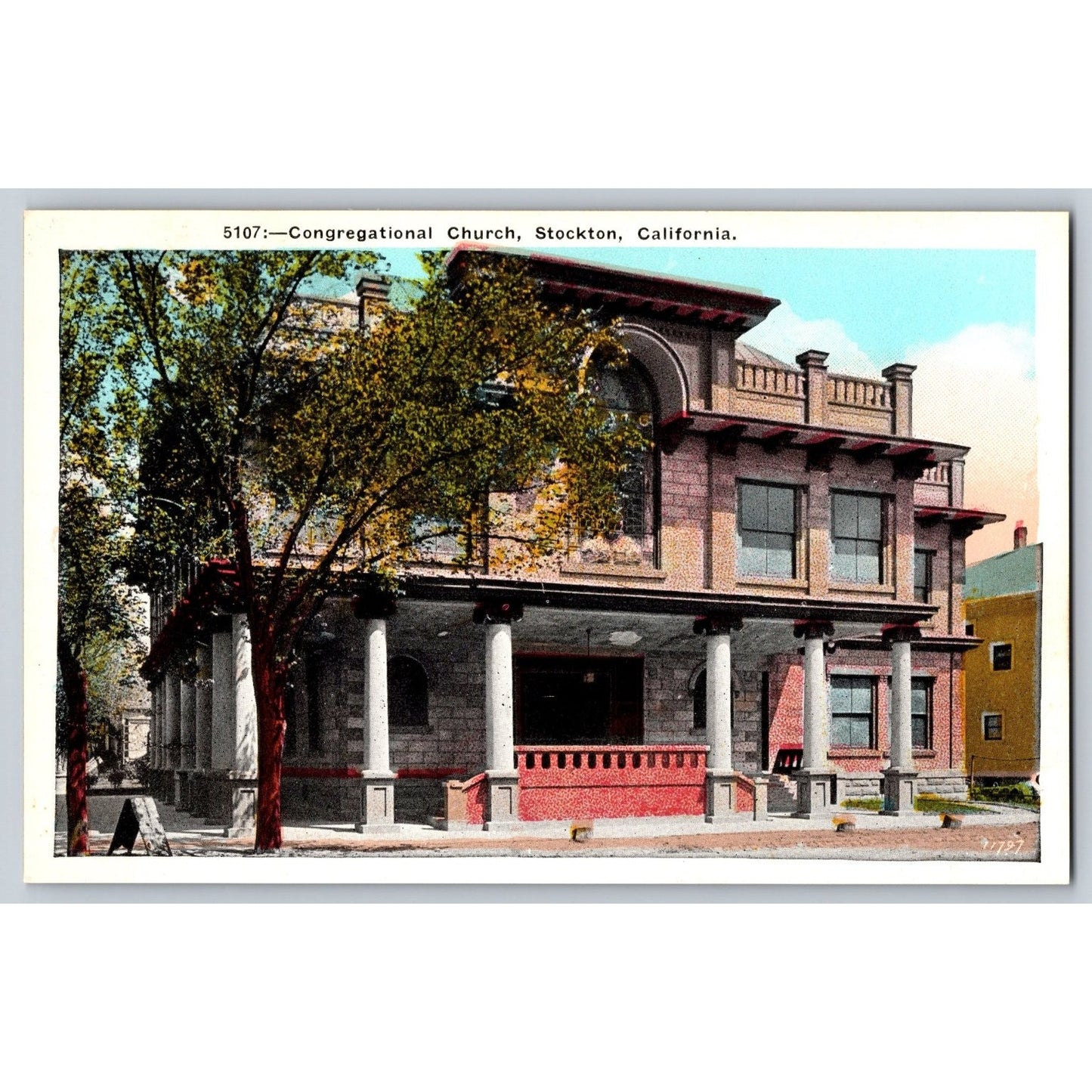 Stockton CA California Congregational Church 1920s Postcard Pacific Novelty