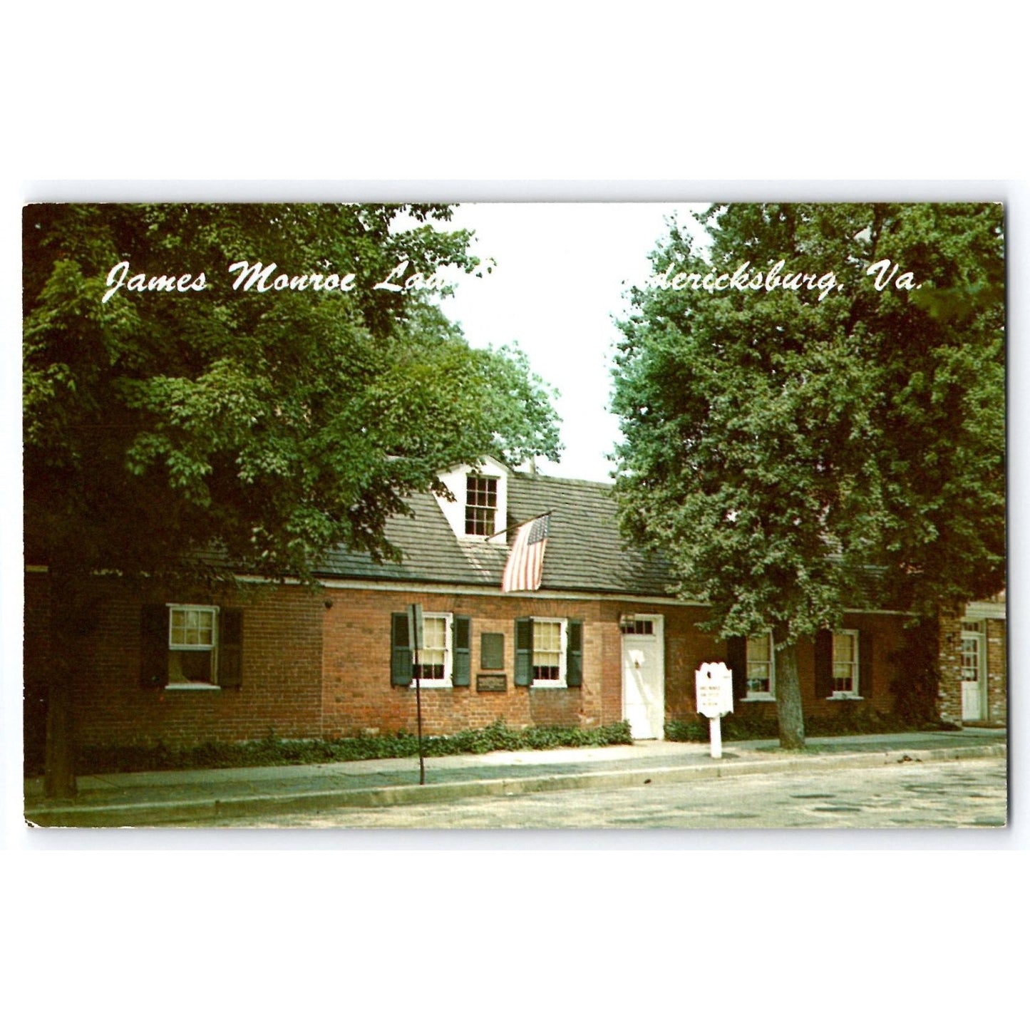 Fredericks VA Virginia James Monroe Law Office Chrome Postcard Dexter Postcard