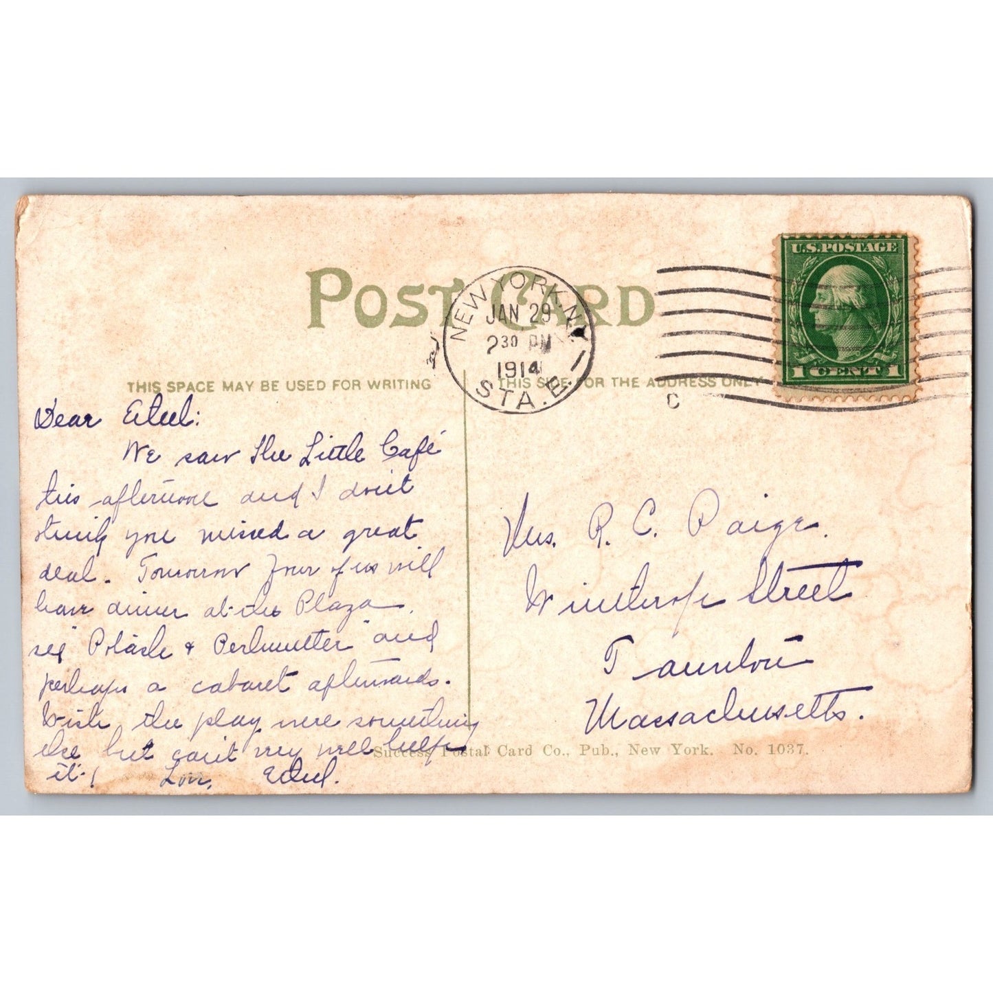 New York City NY Broadway and Trinity Building 1914 Divided Back Postcard Used