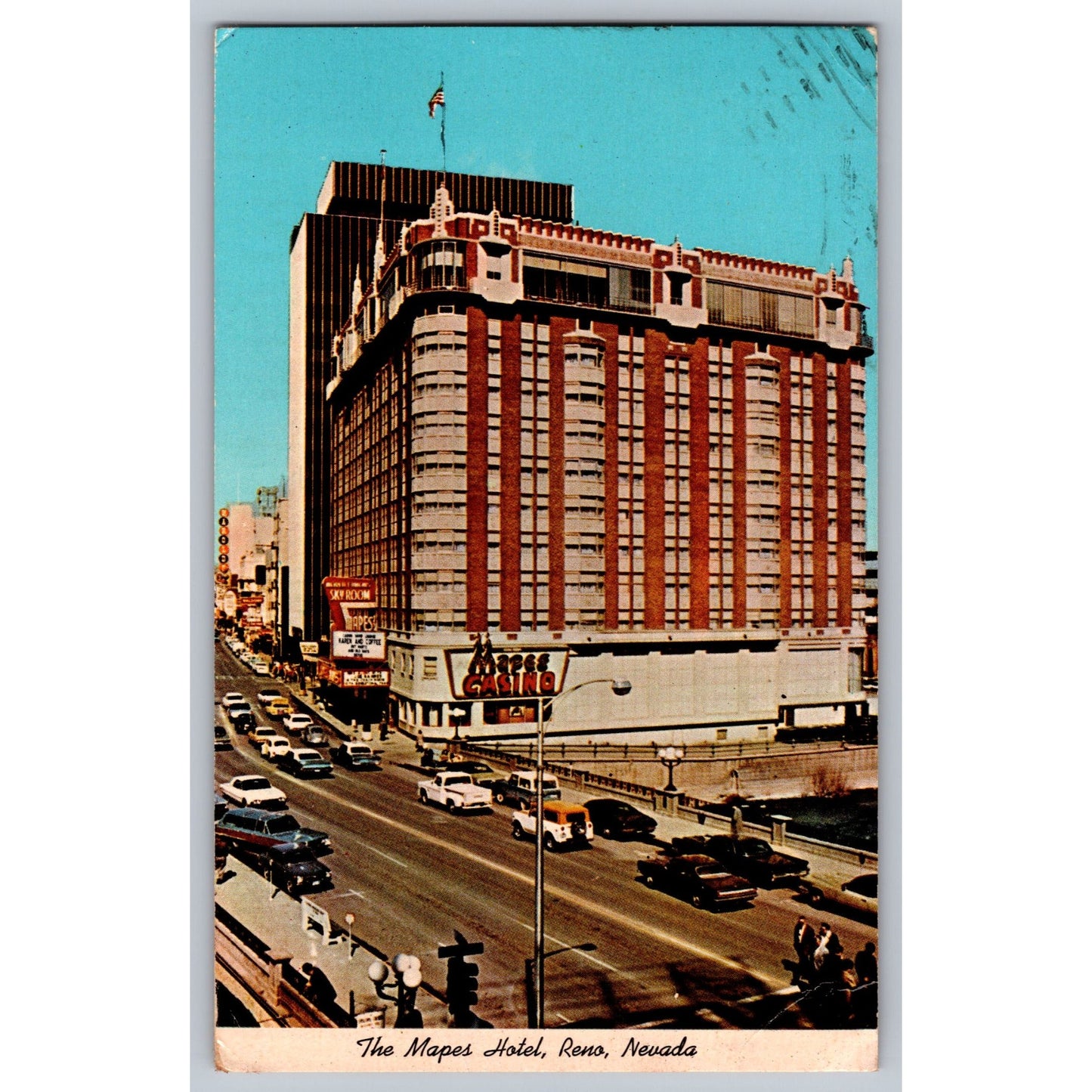 Reno NV Nevada The Mapes Hotel 1970s Chrome Postcard Used
