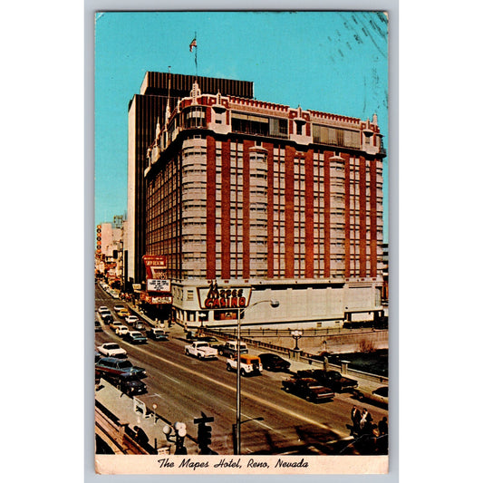 Reno NV Nevada The Mapes Hotel 1970s Chrome Postcard Used