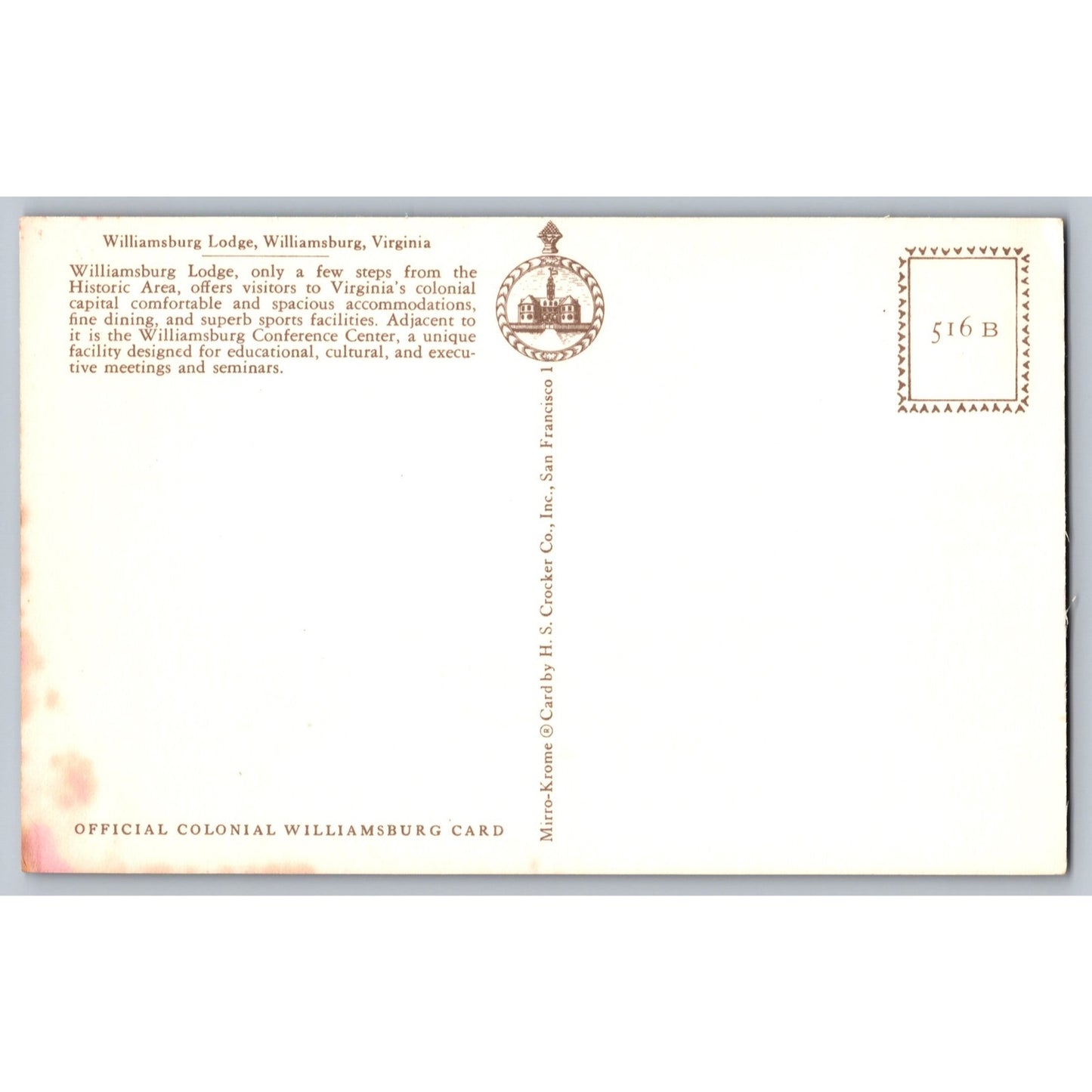 Williamsburg VA Virginia Lodge Colonial Capital View Chrome Postcard