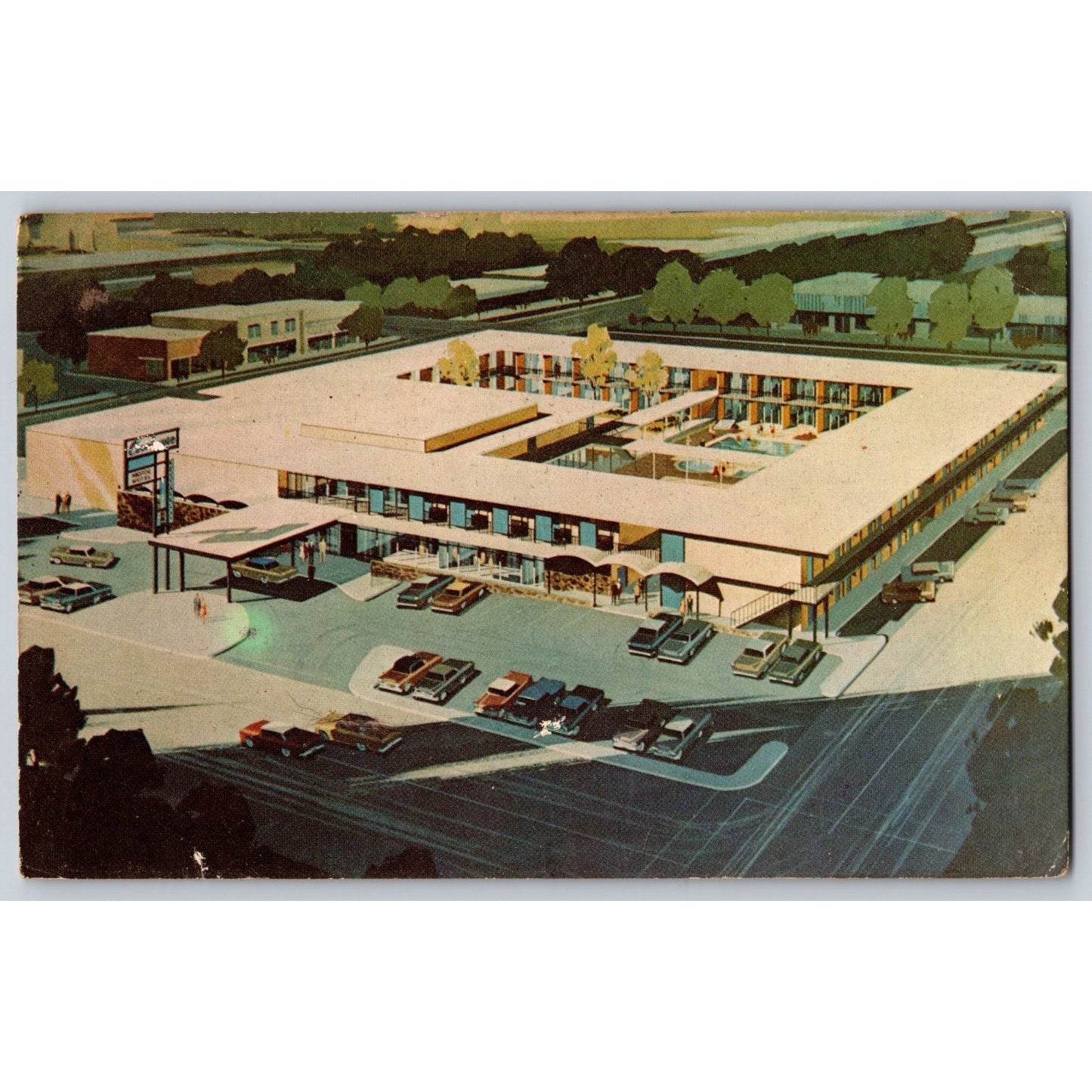 Killeen TX Texas Cowhouse Hotel 1967 Illustrated Chrome Postcard Used