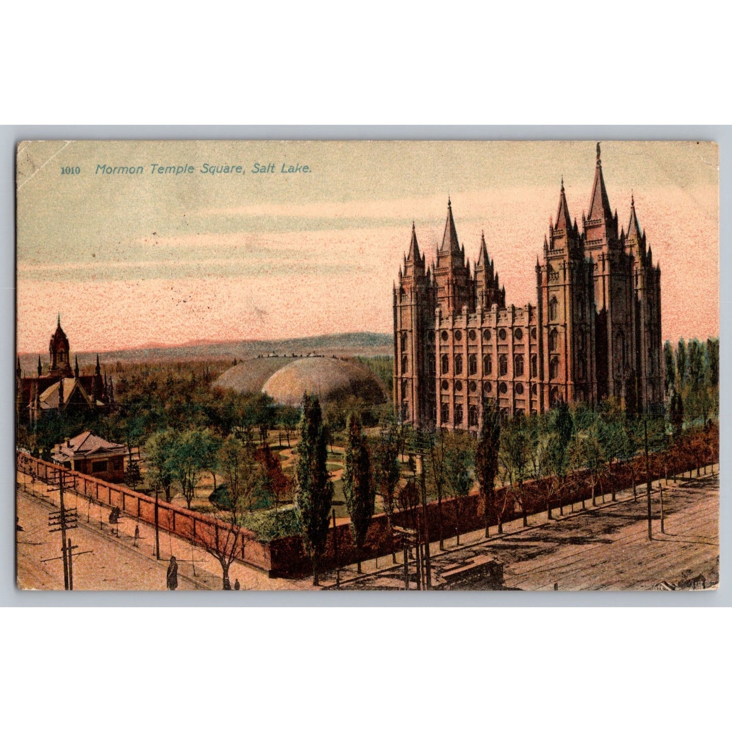 Salt Lake City UT Utah Mormon Temple Square 1910 Divided Back Postcard Used