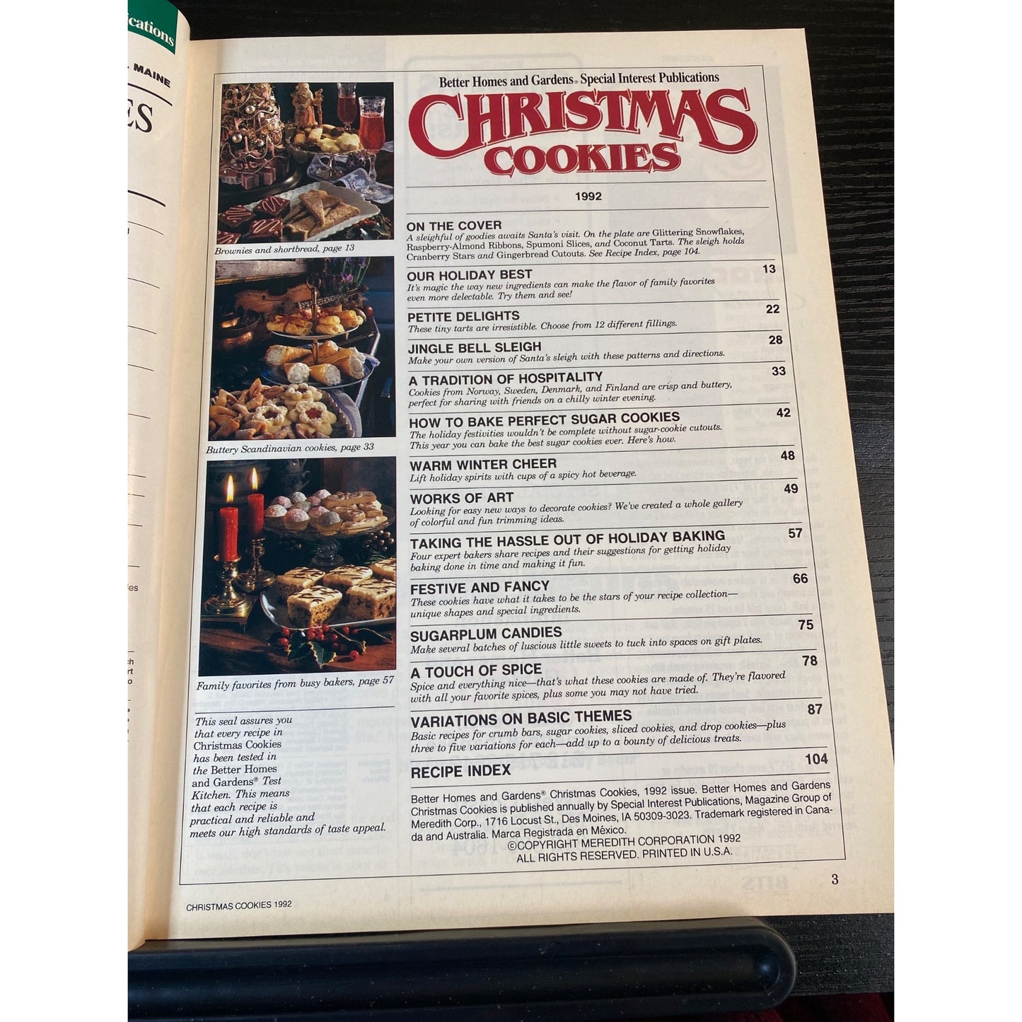 Better Homes & Gardens Christmas Cookies Magazine 1992 Holiday Recipes & Tips