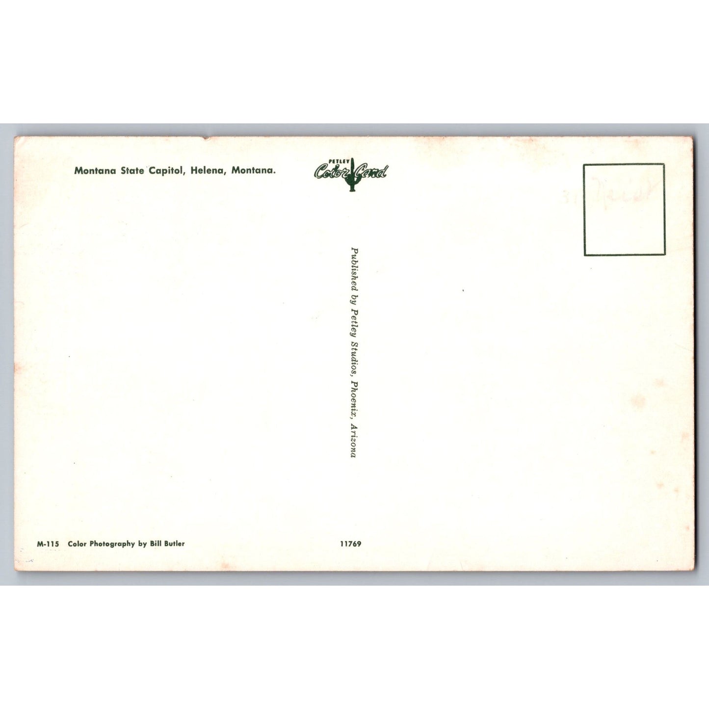 Helena MT Montana State Capitol Chrome Postcard Unused Bill Butler