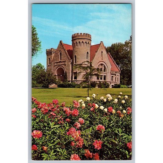 Van Wert OH Ohio Brumback Library Peony Garden Chrome Postcard