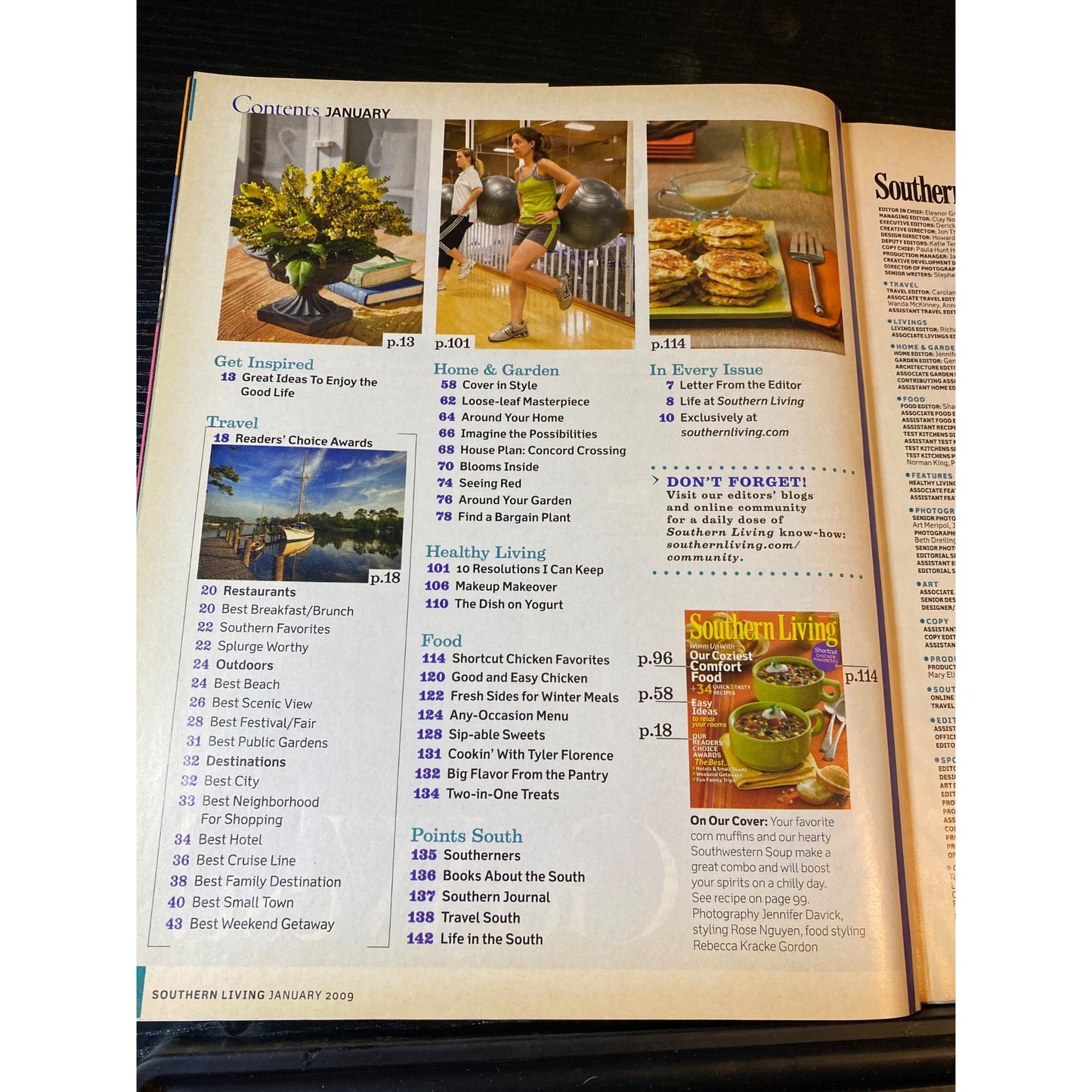 Southern Living Magazine Jan 2009 Issue Comfort Food Recipes Tips And Travel