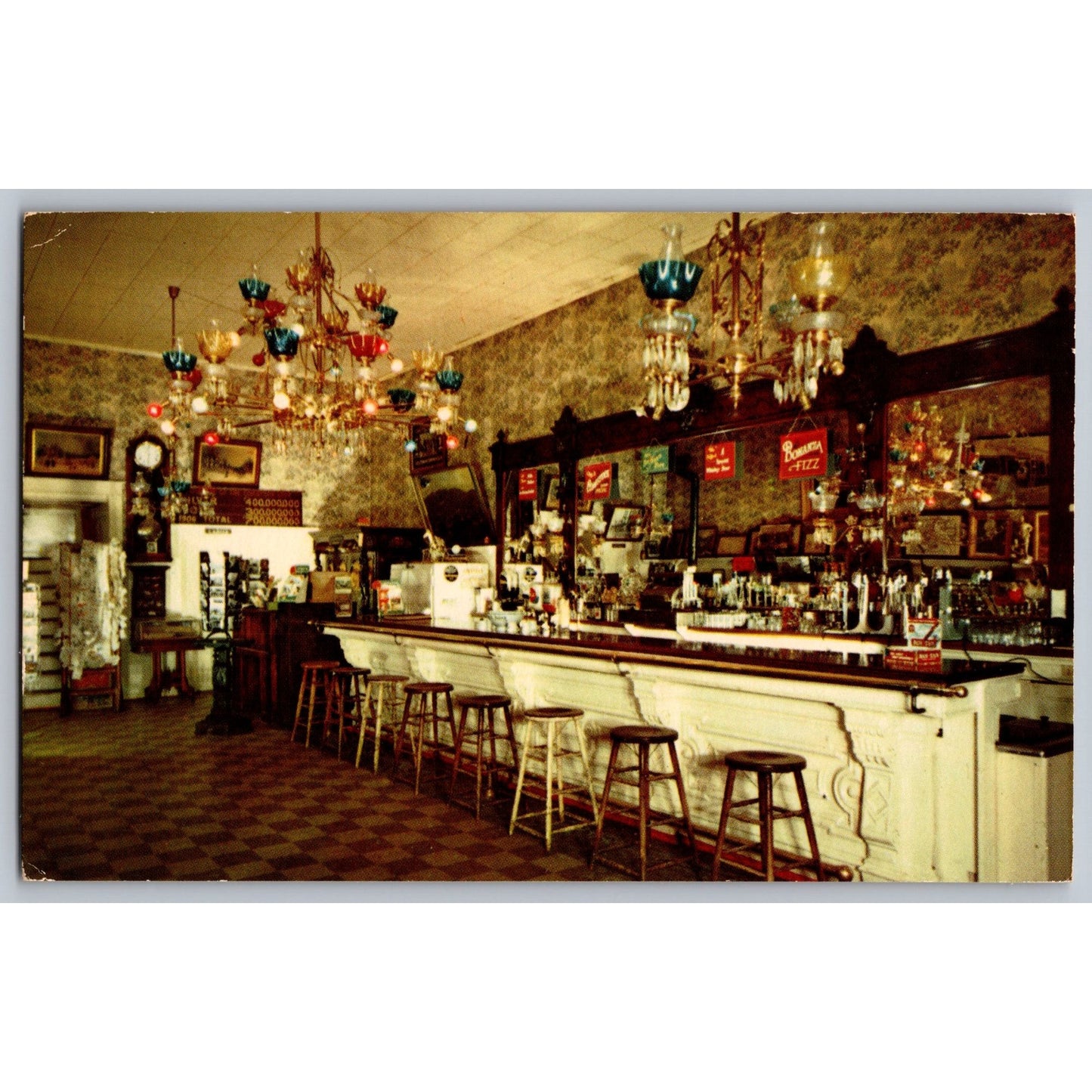 Virginia City NV Nevada The Famous Crystal Bar Chrome Postcard The Old Lamp Post