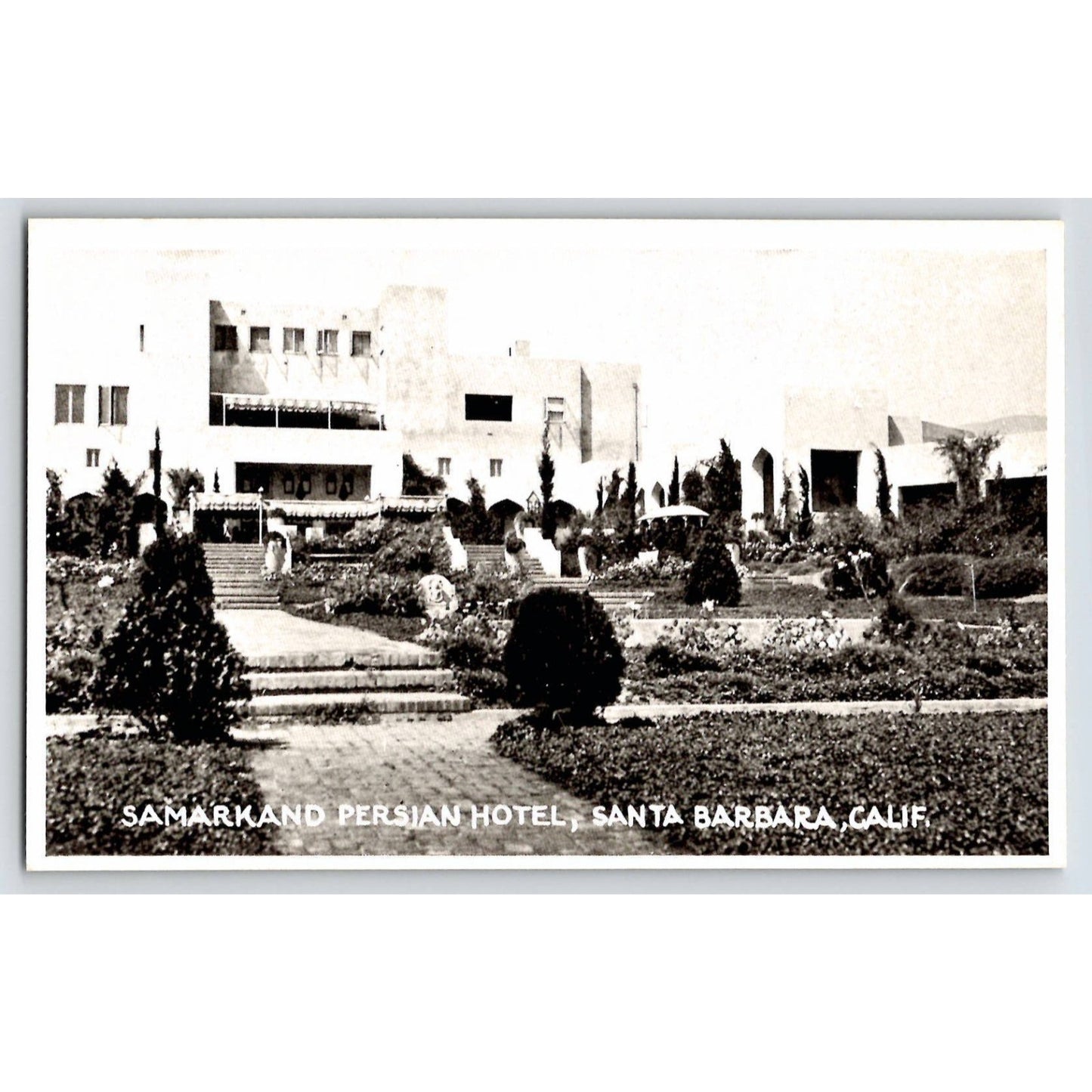 Santa Barbara CA California Samarkand Persian Hotel Chrome Postcard Unused