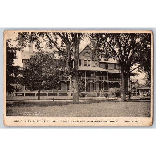 Bath NY New York State Soldiers And Sailors Home Divided Back Postcard Unused