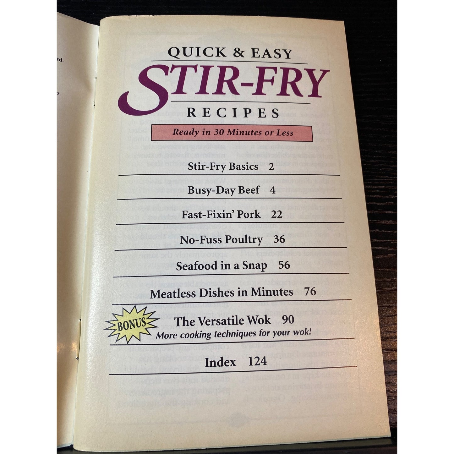 Quick & Easy Stir-Fry Recipes Cookbook Booklet 1996 Over 70 Recipes
