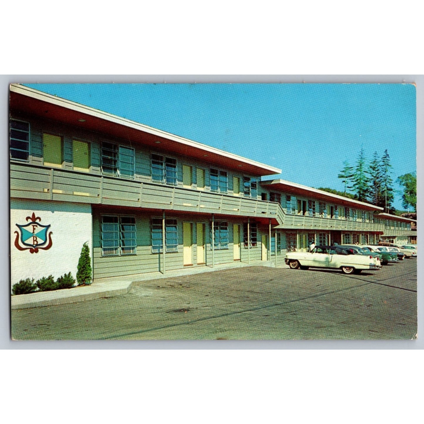 Bar Harbor ME Maine Frenchman's Bay Motel Chrome Postcard Unused Dexter Press