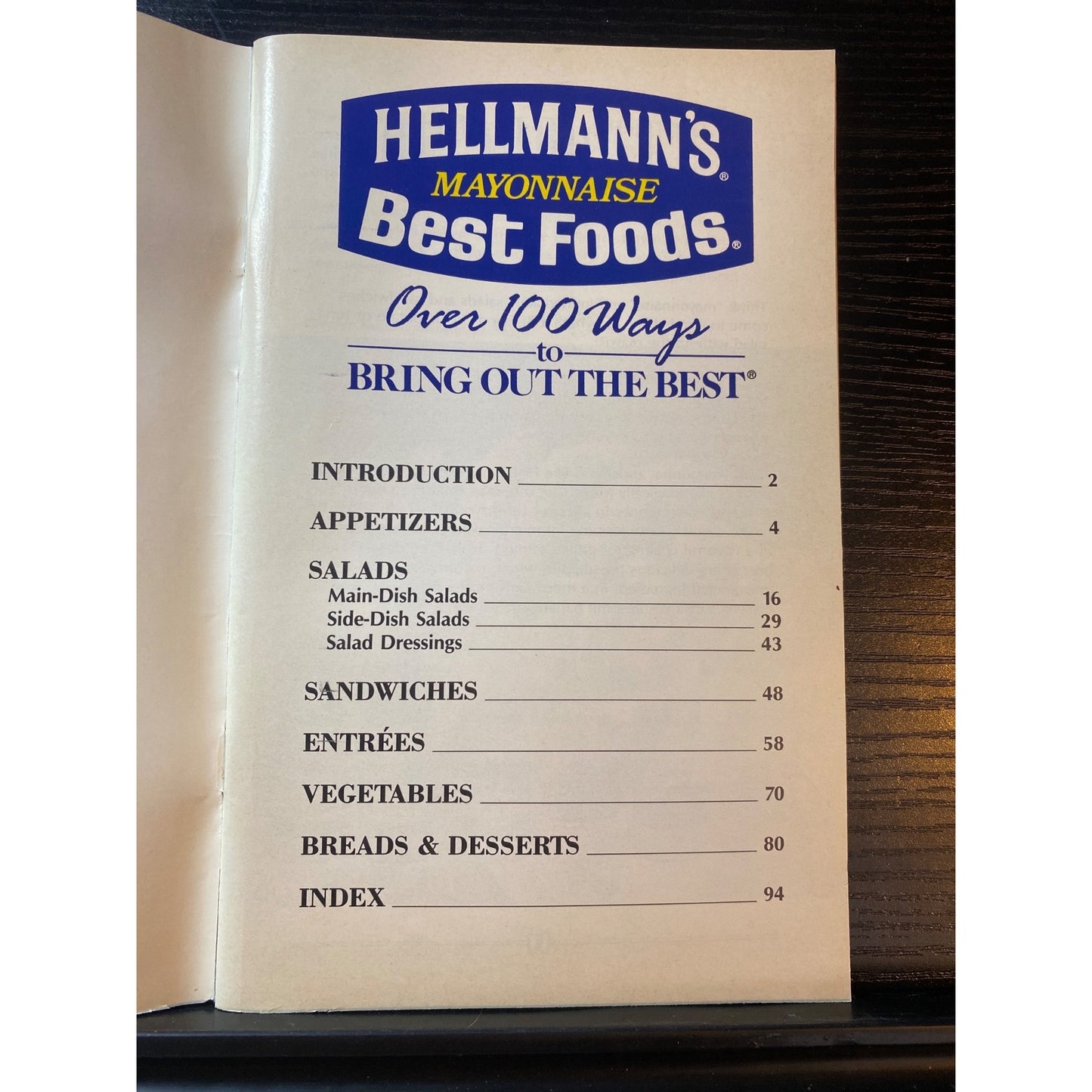 Hellmanns Best Foods Favorite Cookbook Booklet 1990 Salads Sandwiches Desserts
