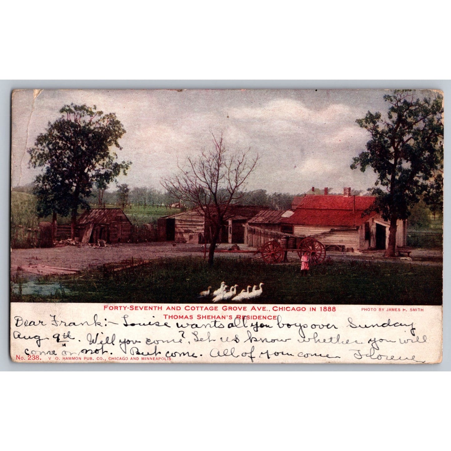 Postcard IL Illinois Chicago Thomas Shehans Residence Chicago 1908