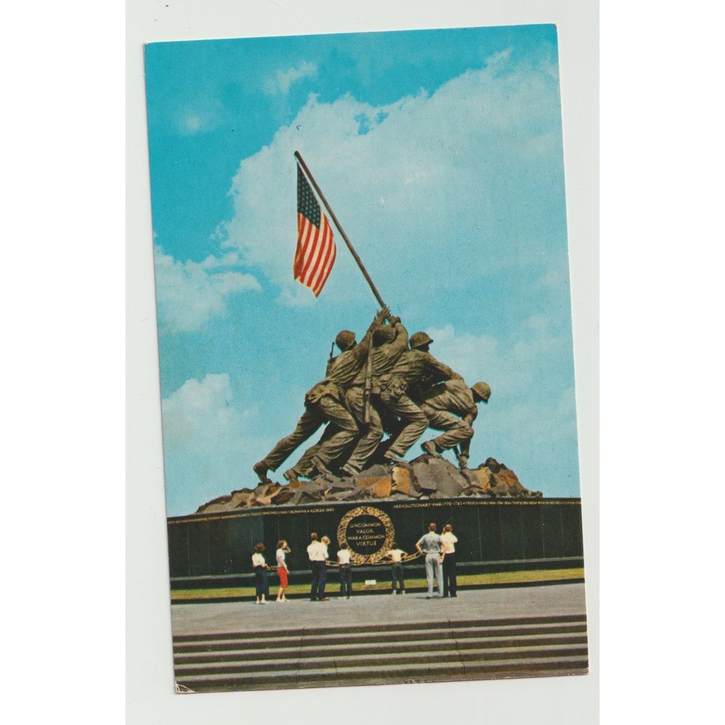 Washington DC Marine Corp Memorial Iwo Jima Statue Chrome Postcard Used