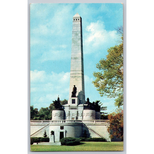 Springfield IL Illinois Oak Ridge Cemetery Lincoln's Tomb Chrome Postcard Unused