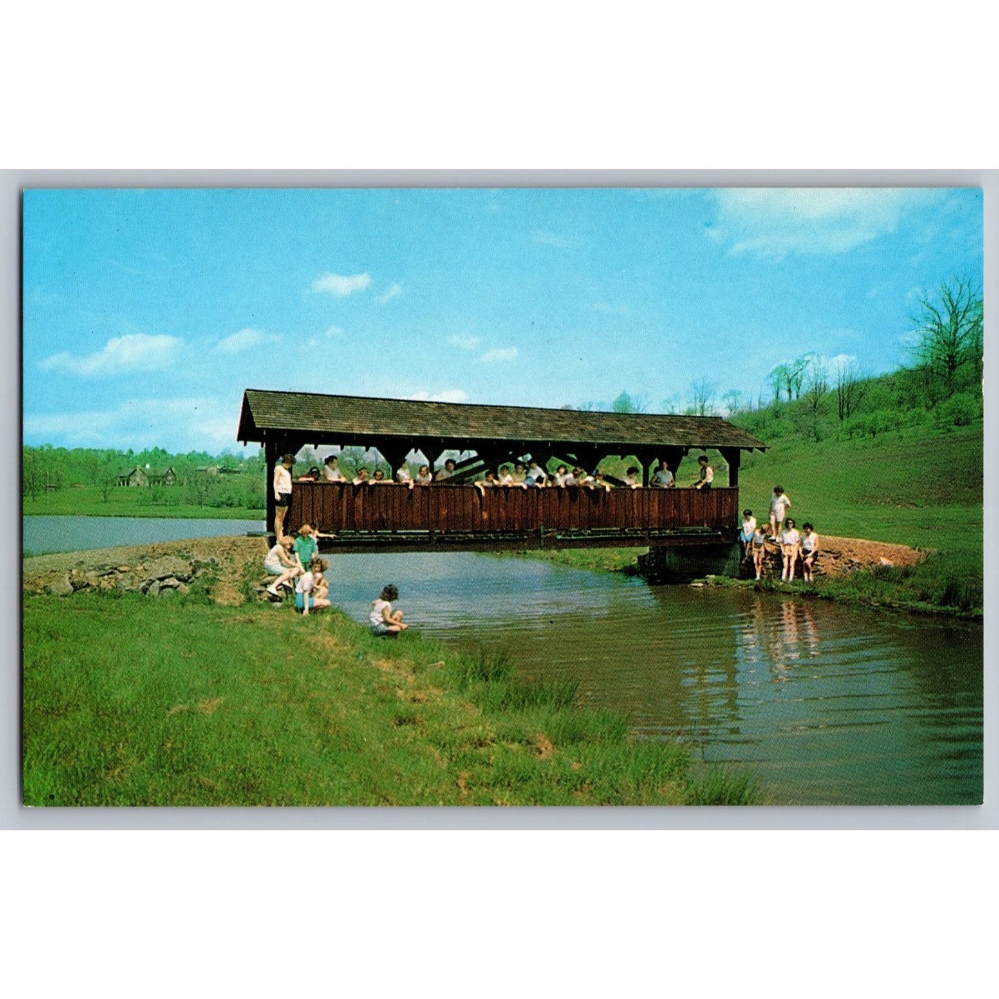 Somerset PA Pennsylvania McKeesport Camp T Frank Soles Covered Bridge Postcard