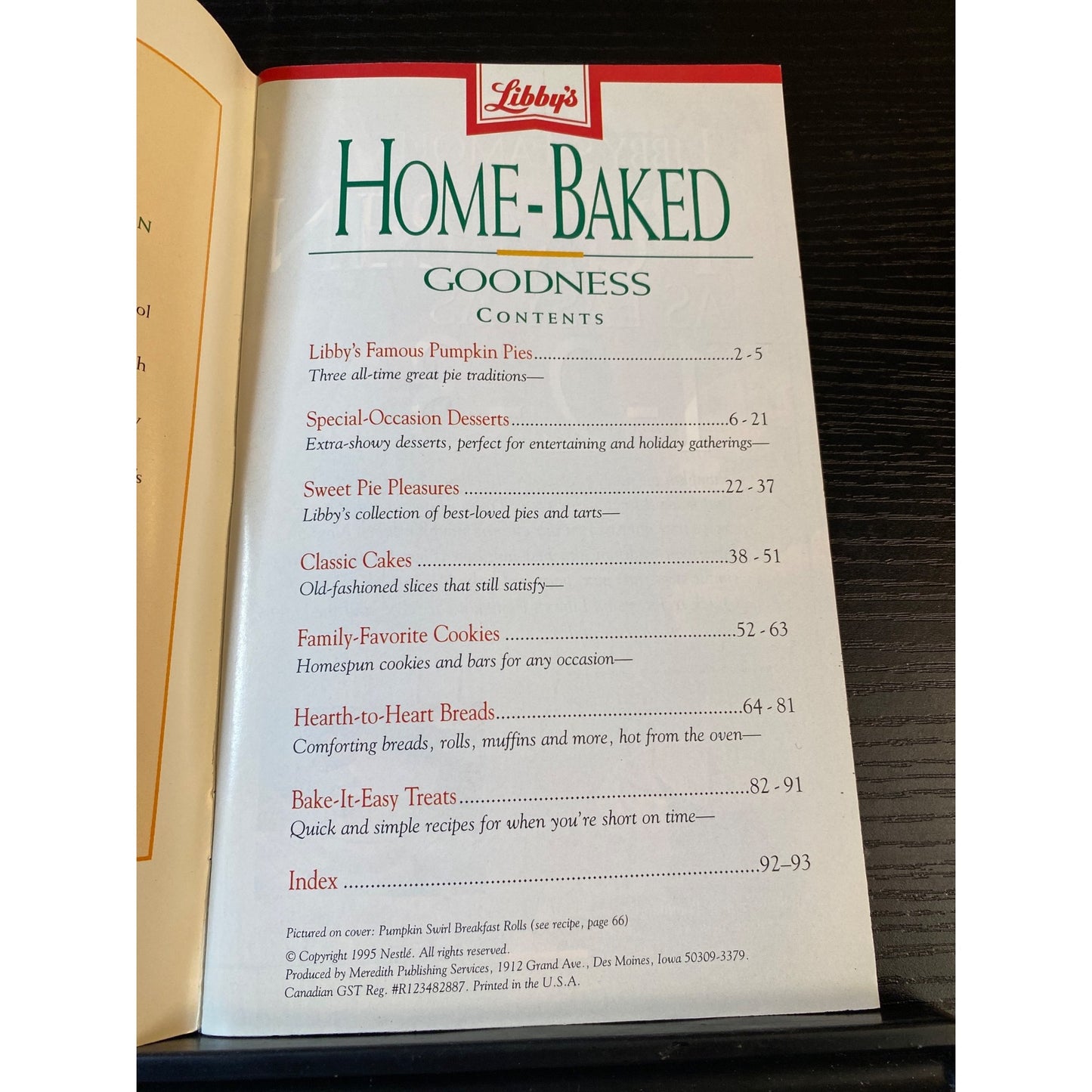 Libbys Home-Baked Goodness 1995 Cookbook Booklet Desserts Breads Cookies Pies