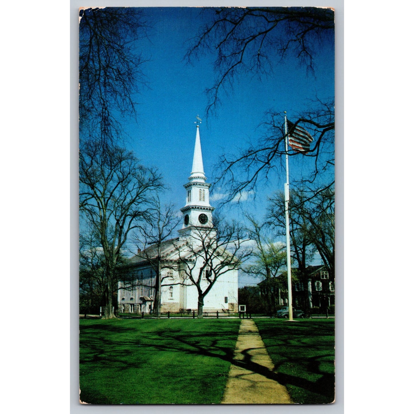 Falmouth Green Cape Cod MA Massachusetts Chrome Postcard Mayflower Sales Co