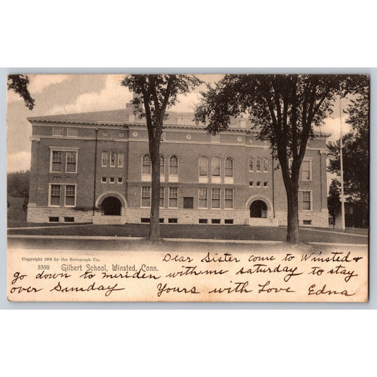 Winsted CT Connecticut Gilbert School 1905 Undivided Back Postcard Used