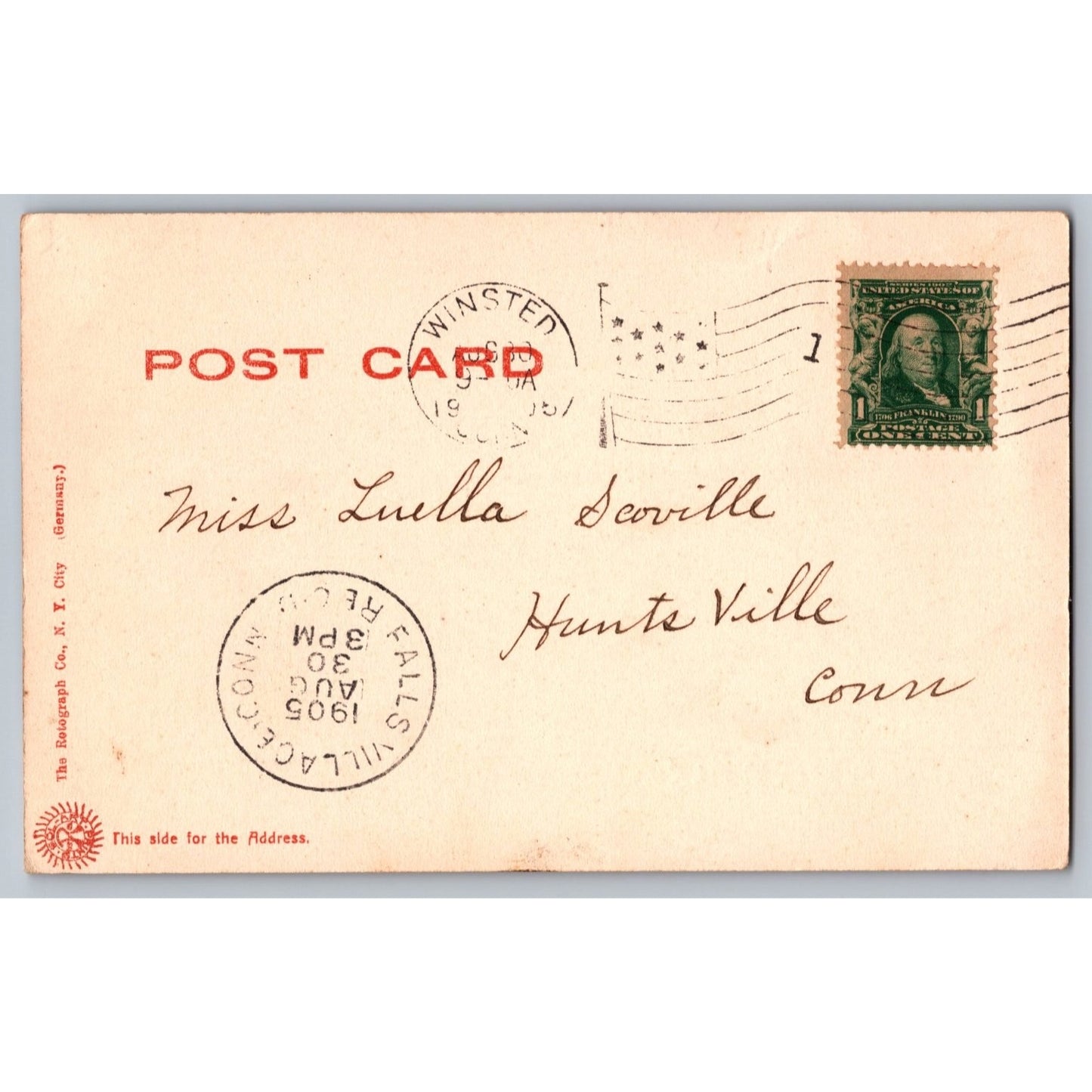 Winsted CT Connecticut Gilbert School 1905 Undivided Back Postcard Used
