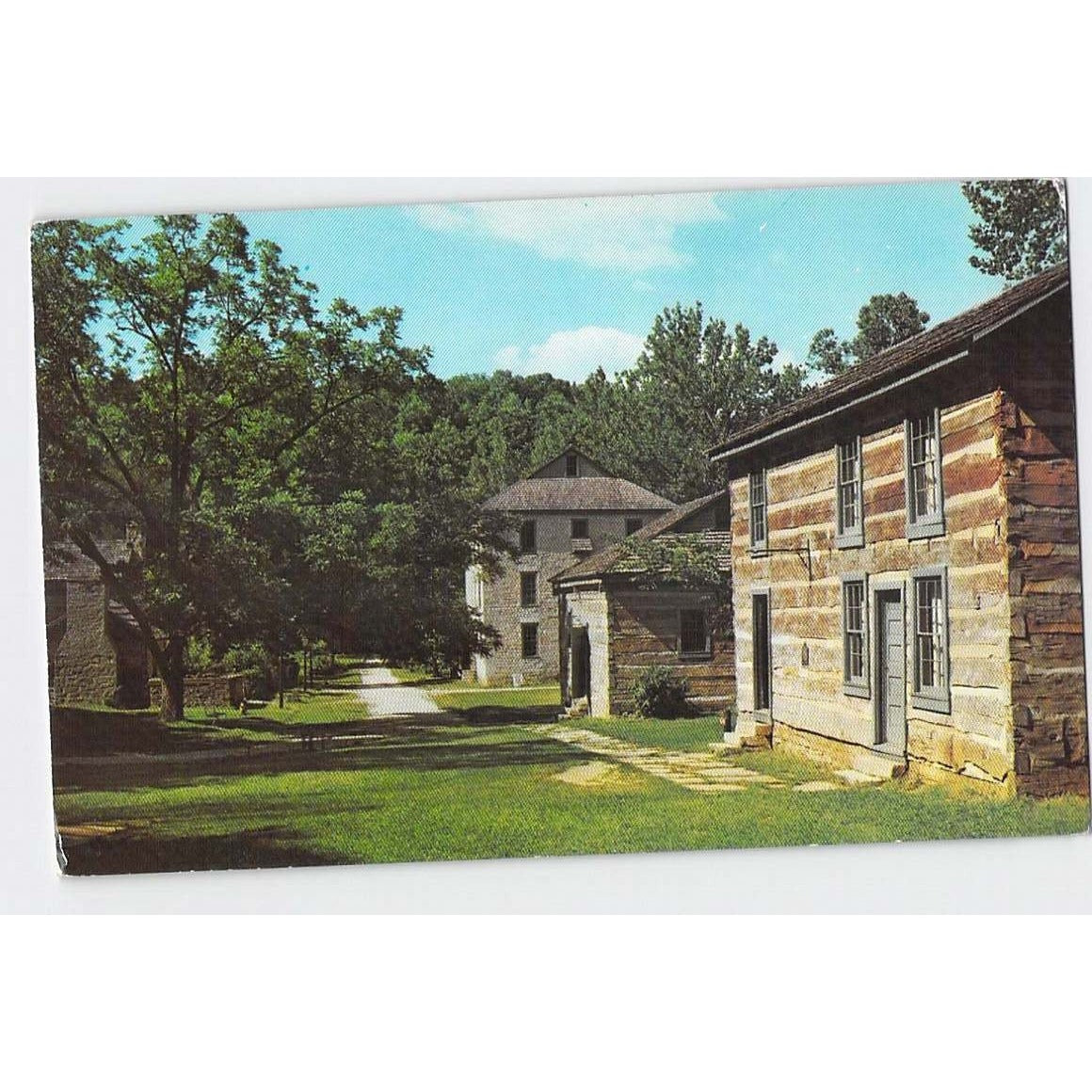 Mitchell IN Indiana Pioneer Village Spring Mill State Park Chrome Postcard