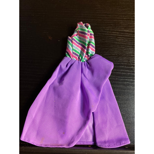 Barbie Fashion Fun 2088 Vintage Purple Skirt with Striped Bodice Doll Dress 1984