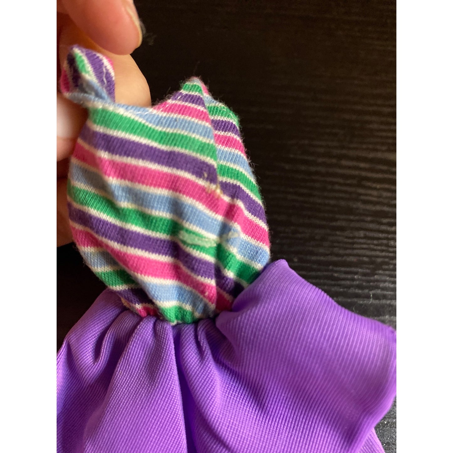Barbie Fashion Fun 2088 Vintage Purple Skirt with Striped Bodice Doll Dress 1984
