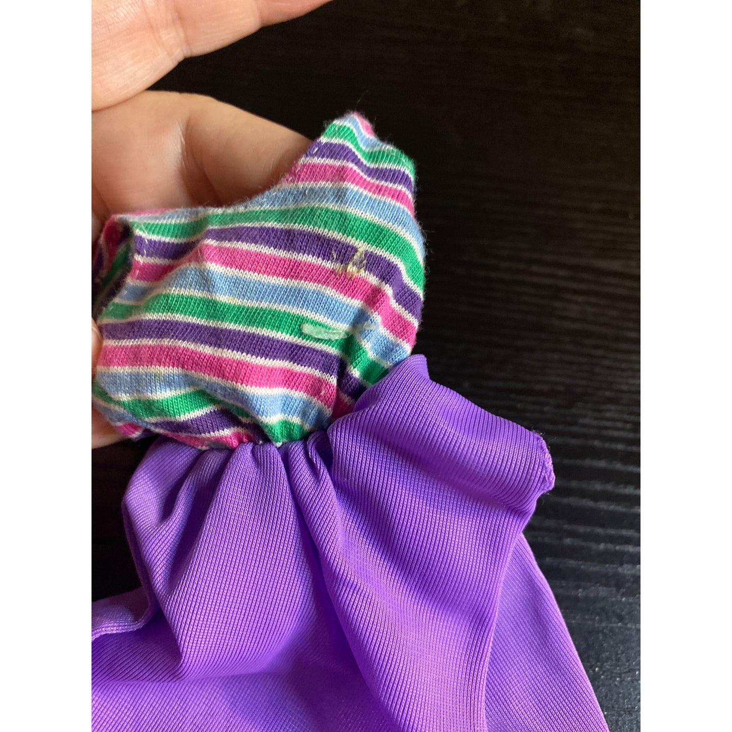 Barbie Fashion Fun 2088 Vintage Purple Skirt with Striped Bodice Doll Dress 1984