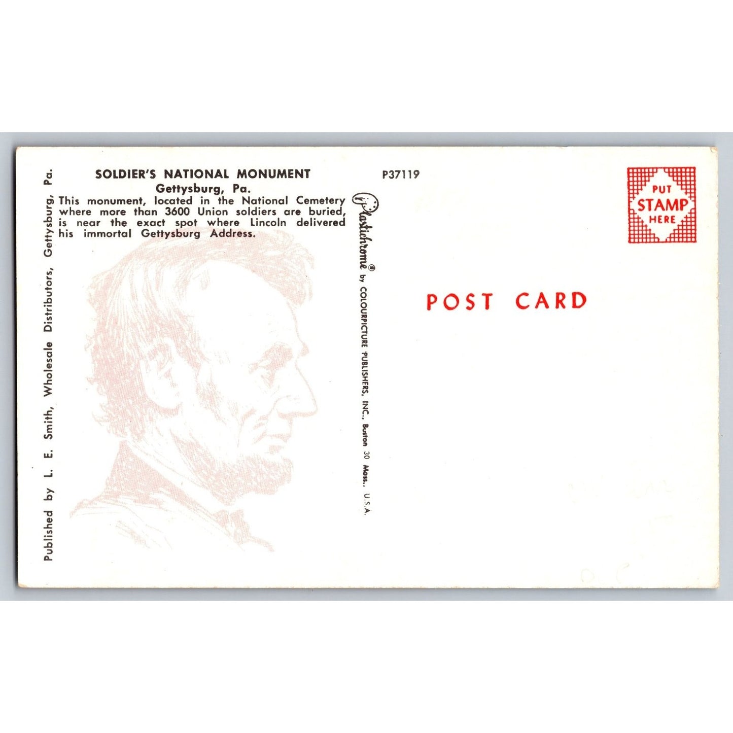 Gettysburg PA Pennsylvania Soldiers National Monument Chrome Postcard L E Smith
